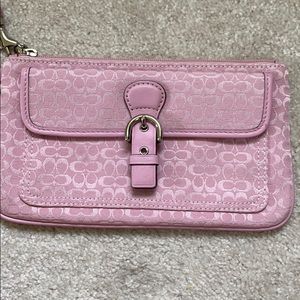 Coach Factory pink wristlet